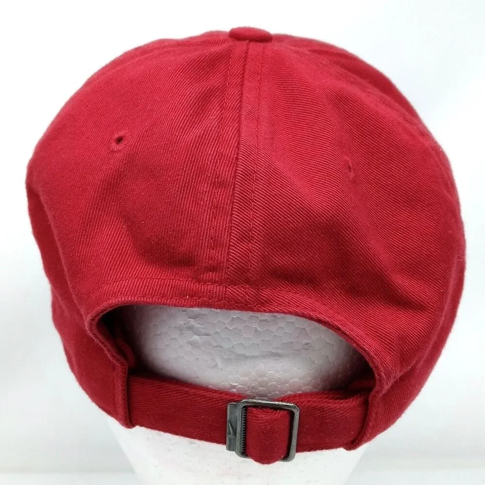 Nike Sportswear Strapback Red Swoosh Logo Hat Cap Athletic Y2K Dad